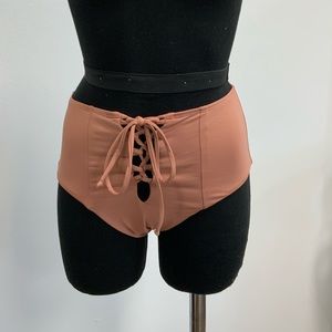 Tie up High waist bikini bottoms- mauve & tan available